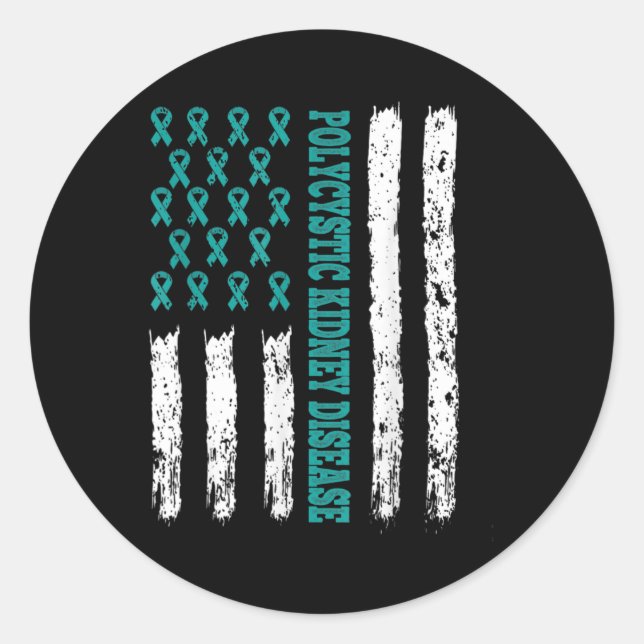 Sticker Rond Connaissance De La Maladie Du Rein Polykystique Pk (Devant)