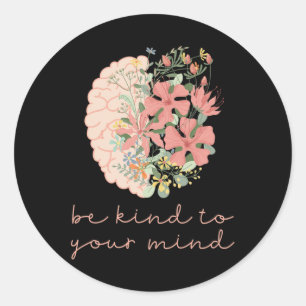 Sticker Rond Connaissance Des Problèmes De Santé Mentale