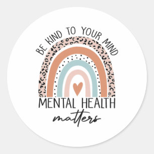 Sticker Rond Connaissance Des Problèmes De Santé Mentale