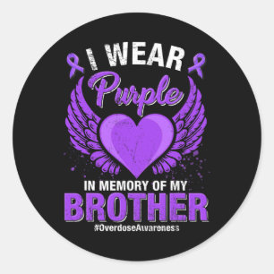 Sticker Rond Connaissance Mémoire violette de mon frère 2