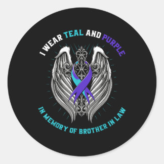 Sticker Rond Connaissance turquoise Et Violente Du Suicide Frèr