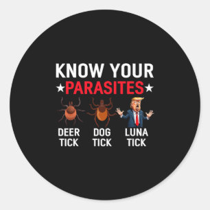Sticker Rond Connaissez Vos Parasites Anti-trump Mème Parodie T