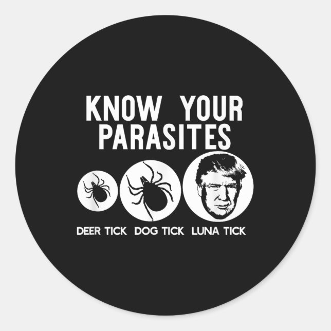 Sticker Rond Connaissez vos parasites anti-Trump résister à la  (Devant)
