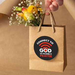 Sticker Rond Connectez-vous à Dieu Le Mot De Passe Prière Don C