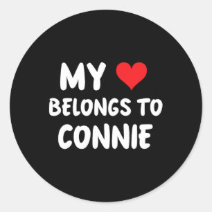 Sticker Rond Connie - Mon Coeur Appartient À Connie - Amour