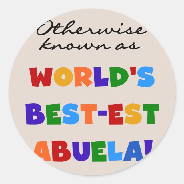 Sticker Rond Connu par ailleurs comme le meilleur cadeau d'Abue (Devant)