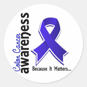 Sticker Rond Conscience 5 de cancer du colon