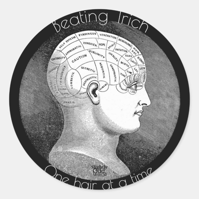 Sticker Rond Conscience battante de trichotillomanie de Trich- (Devant)