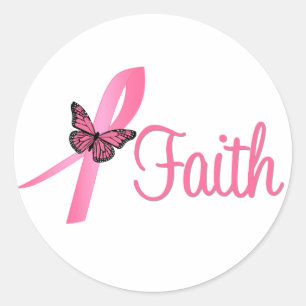 Sticker Rond Conscience de cancer du sein de foi
