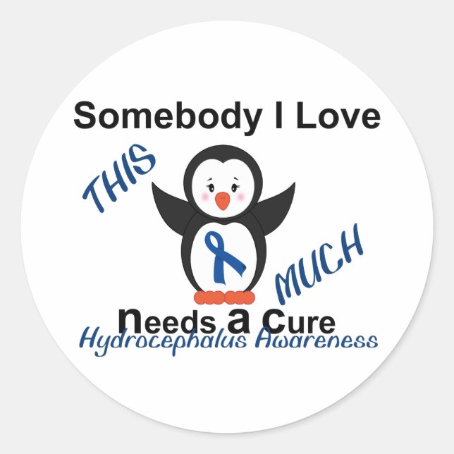 Sticker Rond Conscience de hydrocéphalie quelqu'un amour d'I (Devant)