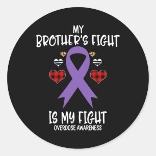 Sticker Rond Conscience de l'overdose Le combat de mon frère es