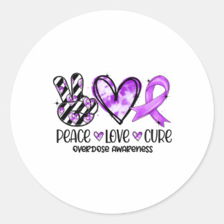 Sticker Rond Conscience de surdosage de Peace Love Cure