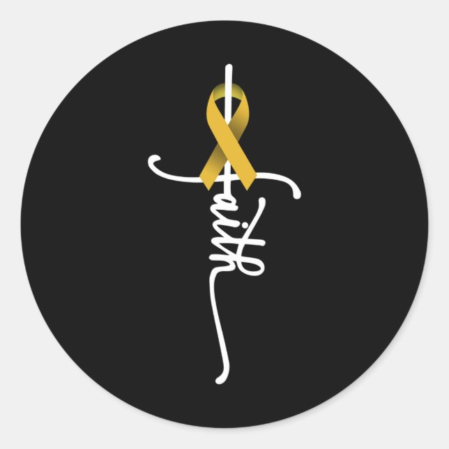 Sticker Rond Conscience du cancer chez l'enfant Sensibilisation (Devant)