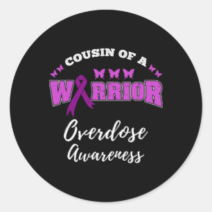Sticker Rond Conscience d'un cousin d'un guerrier surdose