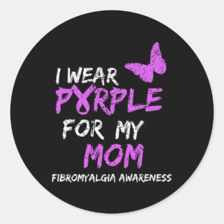 Sticker Rond Conscience que je porte le violet pour ma mère