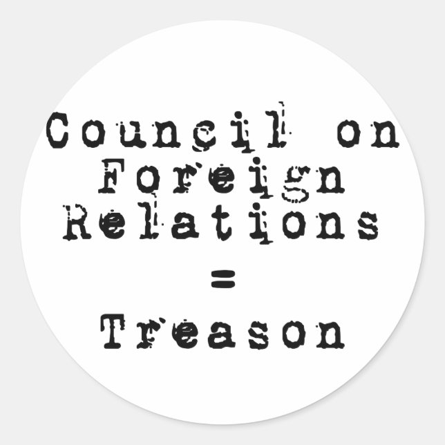 Sticker Rond Conseil des Affaires Étrangères = trahison (Devant)