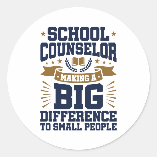 Sticker Rond Conseil scolaire Faire une grande différence Petit (Devant)