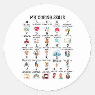 Sticker Rond Conseiller Mes compétences d'adaptation Alphabet S