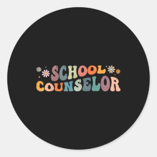 Sticker Rond Conseiller Scolaire Groovy Counseling Santé Mental
