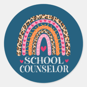 Sticker Rond Conseiller scolaire Rainbow Leopard Appréciation
