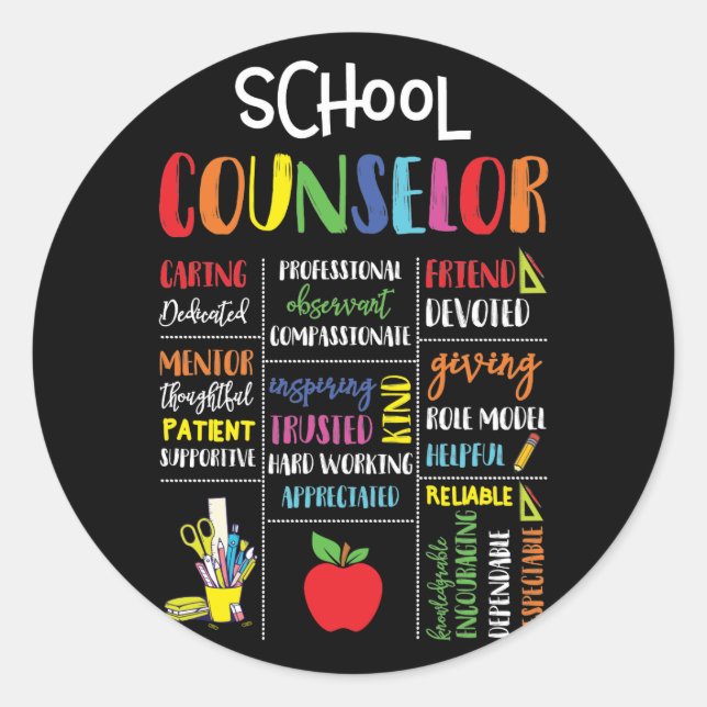 Sticker Rond Conseiller Scolaire S'Occuper Ami Dédié (Devant)