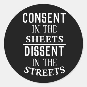 Sticker Rond Consentement dans les feuilles