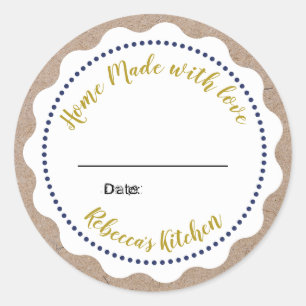 Sticker Rond Conservation de confiture personnalisée   Pot Maso