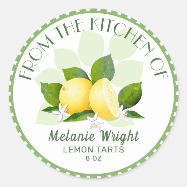 Sticker Rond Conserve de citrons fruits citrins (Devant)