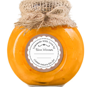 Sticker Rond Conserve de confiture personnalisée   Faite maison