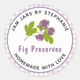 Sticker Rond Conserve de Figues Faite Maison avec Amour Carreau