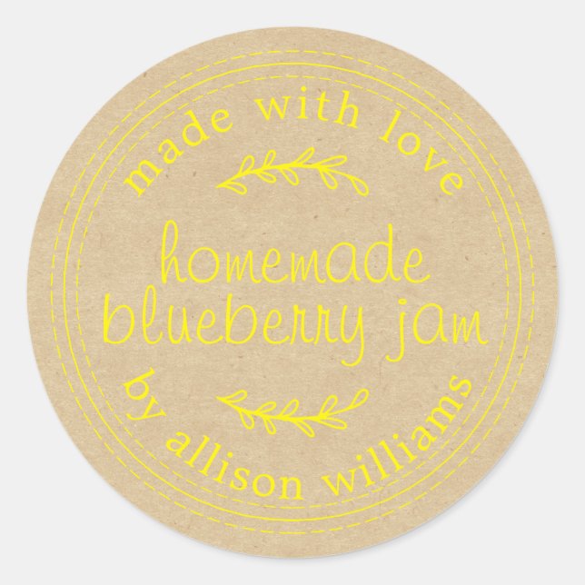 Sticker Rond Conserve de myrtille maison rustique en conserve P (Devant)