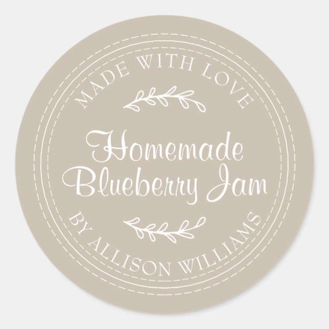 Sticker Rond Conserve de myrtille maison rustique mise en conse (Devant)