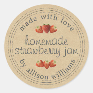 Sticker Rond Conserve de Papier Kraft pour Pot de Confiture de