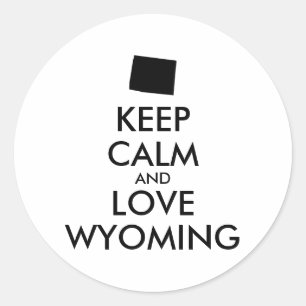 Sticker Rond CONSERVER CALME et AMOUR WYOMING sur mesure