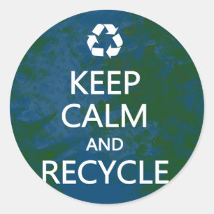 Sticker Rond Conserver le calme et le recyclage