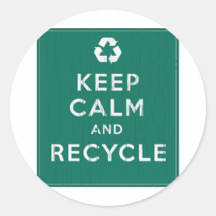 Sticker Rond Conserver le calme et le recyclage