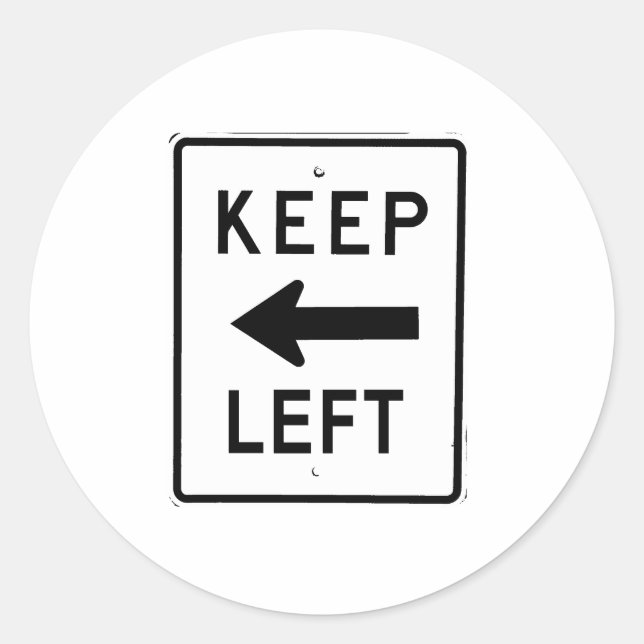 STICKER ROND CONSERVER LE SIGNE GAUCHE (Devant)