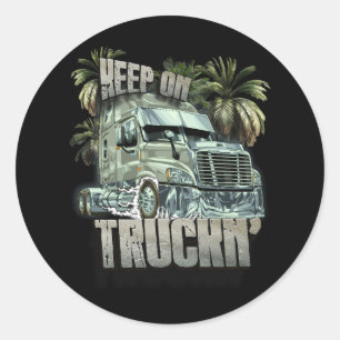 Sticker Rond Conserver Sur Camion Semi Camion Conducteur Camion