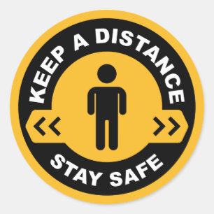 Sticker Rond Conserver Une Distance