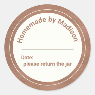 Sticker Rond Conserves Personnalisées Faites Maison   Retournez