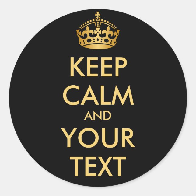 Sticker Rond CONSERVEZ CALME et VOTRE TEXTE - arrière - plan cu (Devant)