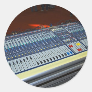 Sticker Rond console de mixage audio - carte son