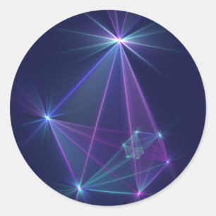 Sticker Rond Constellation, art fractal abstrait fantastique