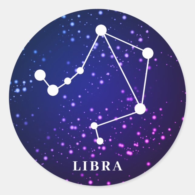 Sticker Rond Constellation du Zodiaque de la bibliothèque (Devant)