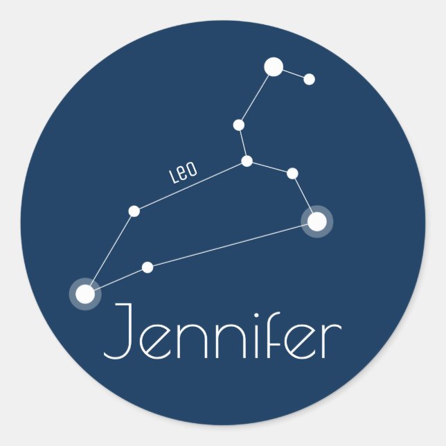 Sticker Rond Constellation Leo Zodiac personnalisée (Devant)