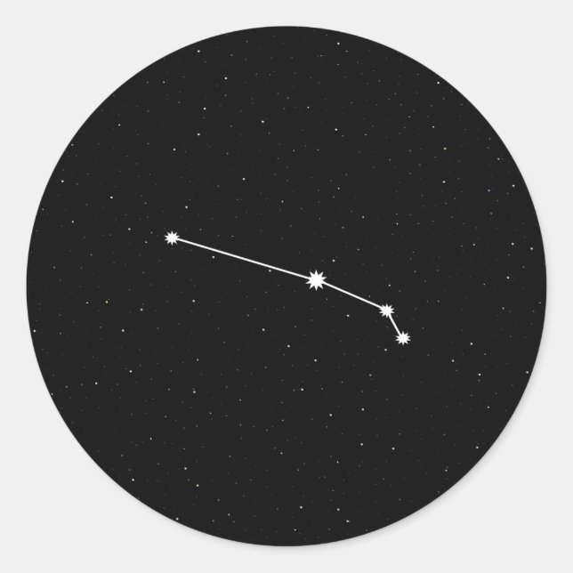 Sticker Rond Constellation Zodiac Aries Moderne Noir & Blanc (Devant)