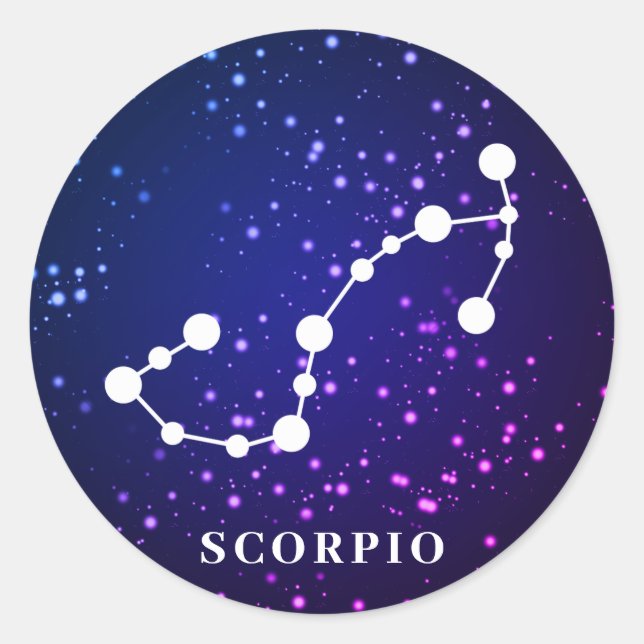 Sticker Rond Constellation Zodiac Scorpio (Devant)