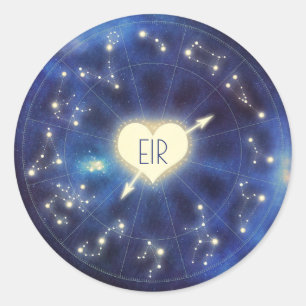 Sticker Rond Constellation Zodiac Starry Mariage de nuit