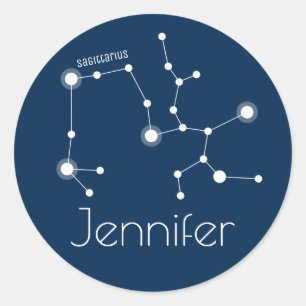 Sticker Rond Constellation Zodiaque de Sagittarius personnalisé