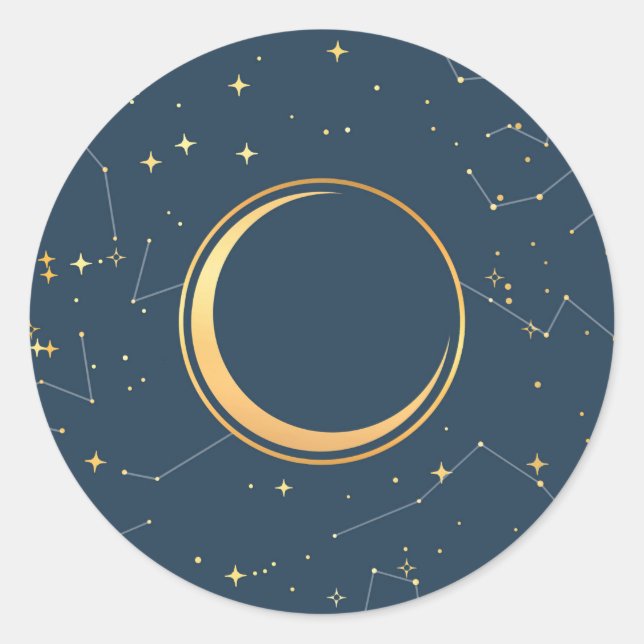 Sticker Rond Constellations de la Lune de la Marine et du Crois (Devant)